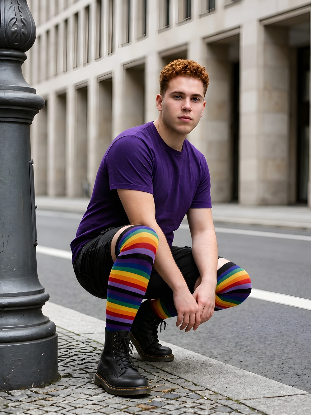 NEW! 🌈 🧦 PRIDE & SOLIDARITY Rainbow Striped HIGH SOCKS CUTE BOLD UNISEX FUN OS - Picture 4 of 12